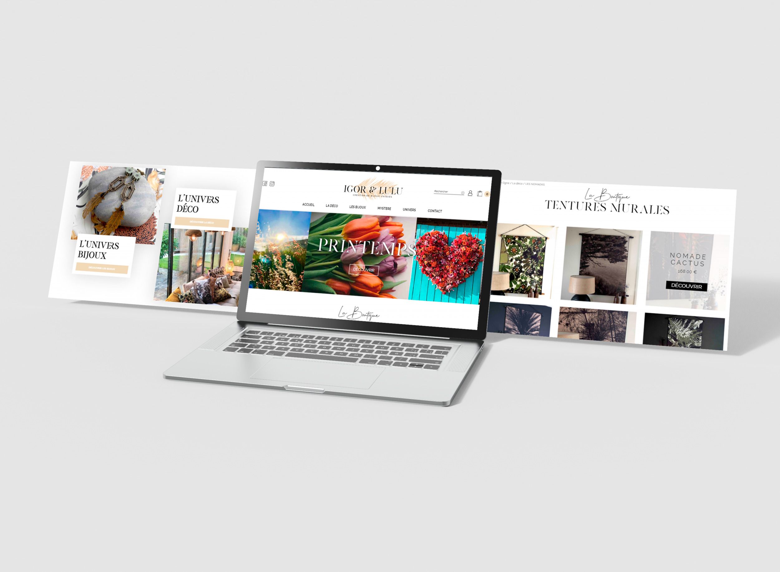 Mock-up du site e-commerce Igor&Lulu réalisé par SeeWeb